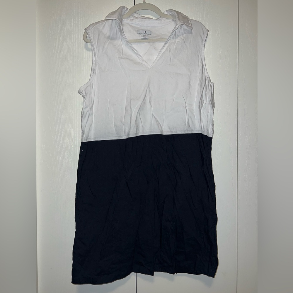 H By Halston Linen Blend Shift Tank Dress